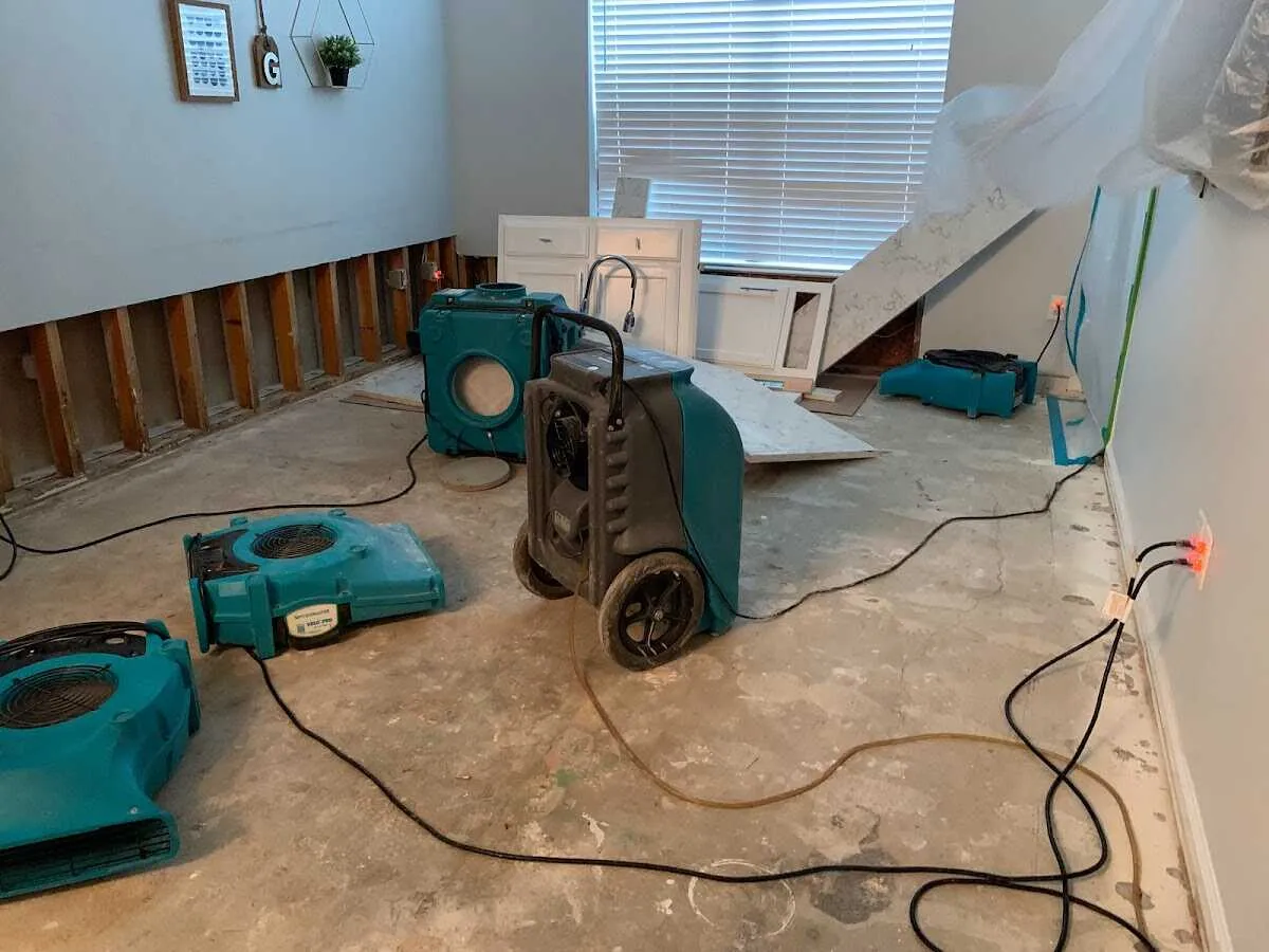Dehumidifier in flood-cut room for Water Extraction & Removal in Ellicott City